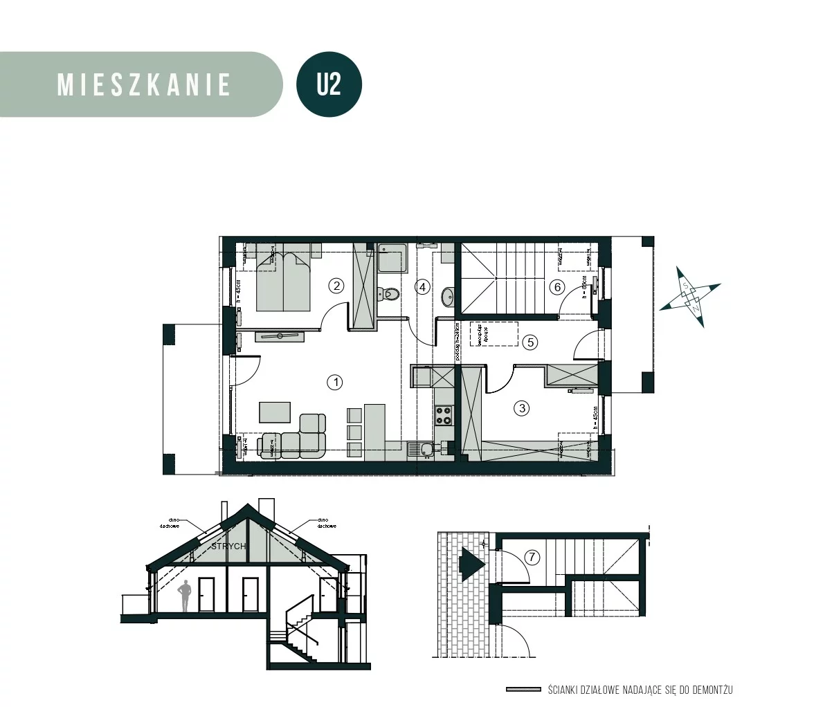 Mieszkanie 66,43 m², piętro 1, oferta nr U2, Aleja Wiśniowa Pogórze, Pogórze, ul. Feliksa Dorsza